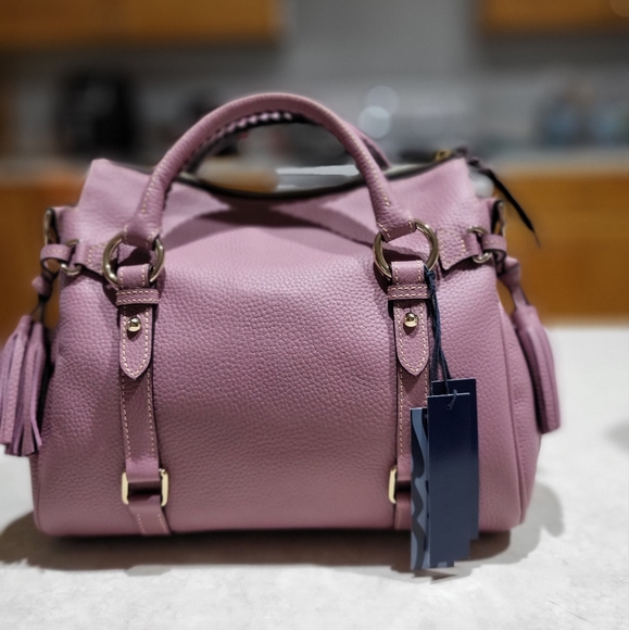NWT Dooney and Bourke Mauve Pebble Leather Satchel - Picture 2 of 8